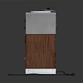 Retro Electric Coffee Maker With Stainless Steel Body And Wooden Panel Design