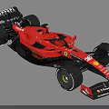Red Ferrari Racing Car Aerodynamic Exterior Design With Black Accents And Wheels