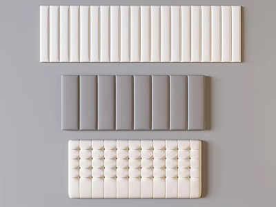 Upholstered Wall Panels Various White Gray Styles with Button Tufted Design 3d model