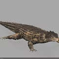 Realistic Reptile Lizard With Rough Textured Scales And Spiked Dorsal Features