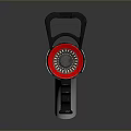 Silver Metal Fire Hose Nozzle With Black Handle Red Knob And White Spout