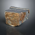 Rough Natural Stone Block With Wood Like Texture And Colorful Stripes