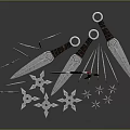 Hidden weapons darts ninja darts ninja weapons ancient weapons cold weapons medieval items 3d model