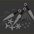 Hidden weapons darts ninja darts ninja weapons weapons ancient weapons cold weapons medieval items 3d model