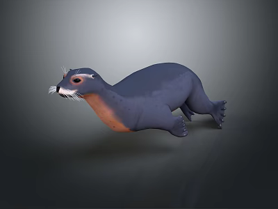 Animated 3D Otter Character Design With Biological Features And Realistic Details 3d model