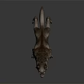 Wolf With Open Mouth Showing Sharp Teeth And Spiky Fur In Aggressive Posture 3d model