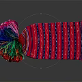 Colorful Knitted Scarf With Striped Patterns Fringed Tassels And Vibrant Red Blue Green Hues