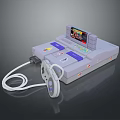 Vintage Gaming Console With Classic Controller Display Screen Connected Cable And Colorful Buttons 3d model