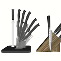 Stainless Steel Kitchen Knife Set With Wooden Block And Multiple Blade Types