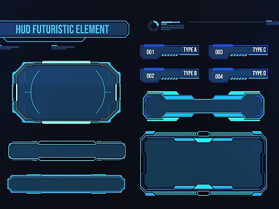 Technology Elements Technology Border Line Energy Box Technology Icon Data Icon Frame 3d model