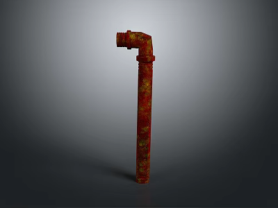Rusty Red Metal Pipe With Elbow Joint And Textured Surface 3d model