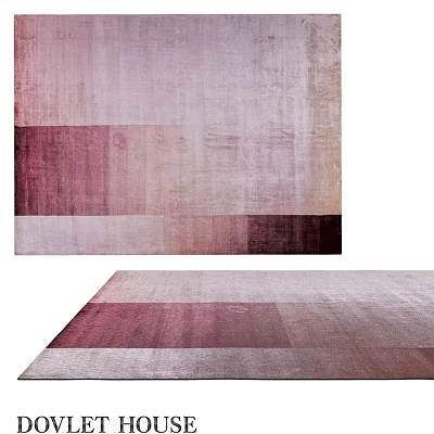 Modern Square Rug With Pink Purple Beige Color Block Textured Pattern Design 3d model