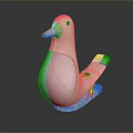 Pink And White Dove With Minimalist Design Smooth Surface Decorative Object 3d model