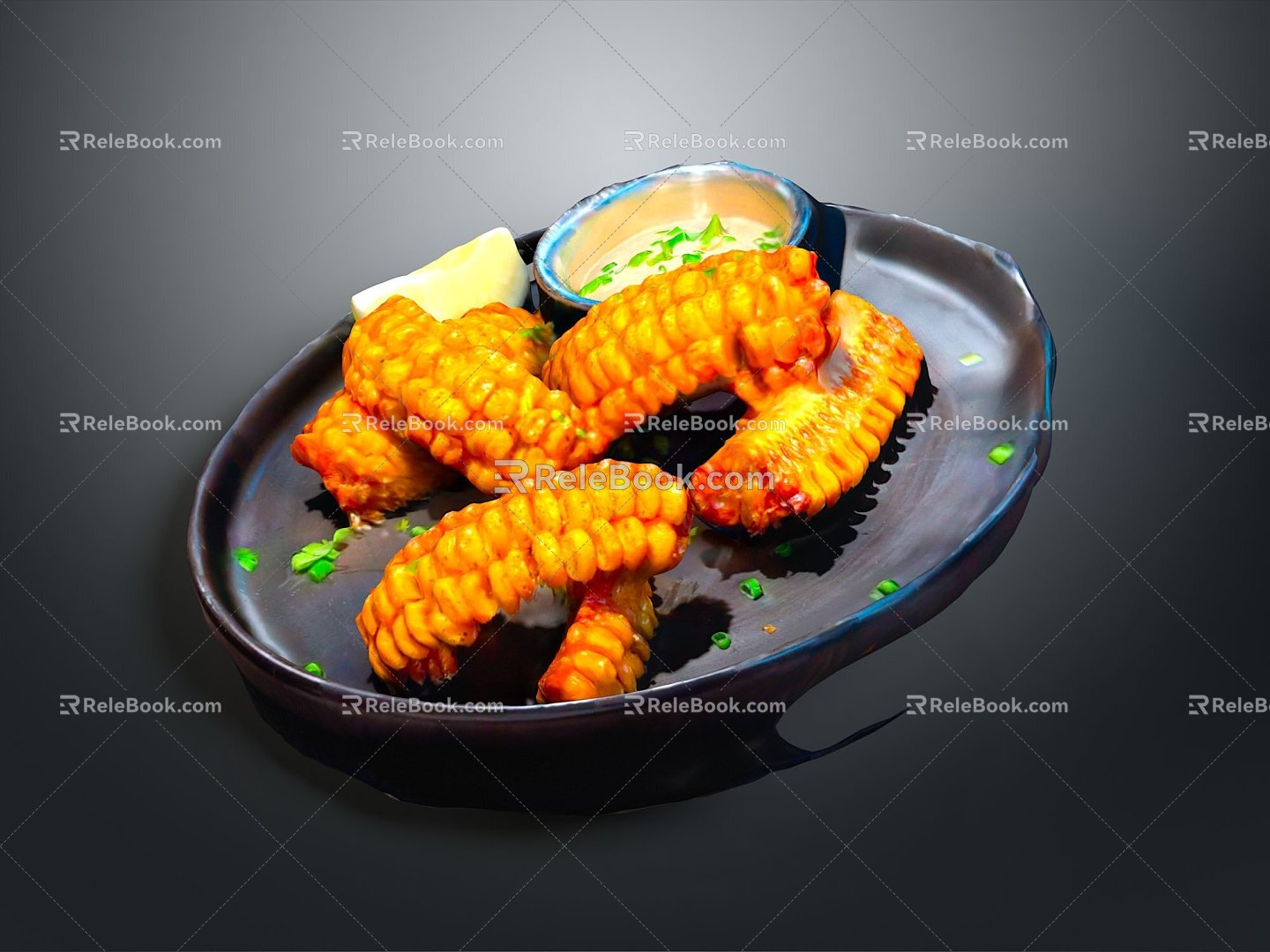 Grilled Corn Grilled Baking Valley Baking Valley Baking Valley Baking Corn Food Food Barbecue 3d model