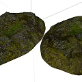 Natural Stone Wood Decorative Pieces With Green Moss And Hollow Design