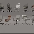 Modern Office Chairs Featuring Ergonomic Design And Various Styles For Workspace 3d model
