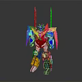 Smart Robot With Vibrant Red Yellow Blue Armor And Detailed Mech Design