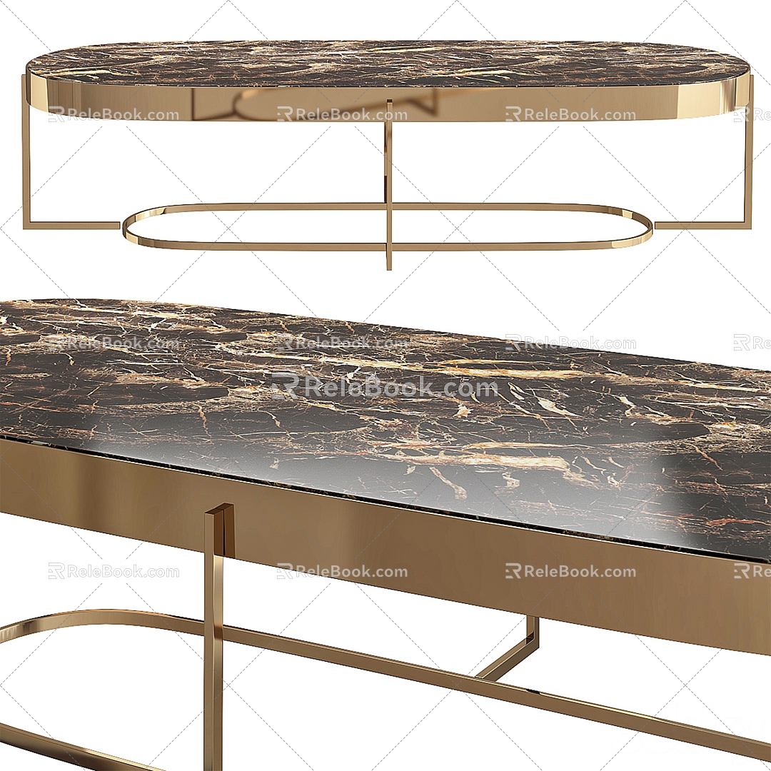 Opera Contemporary of Italy European style metal marble coffee table model