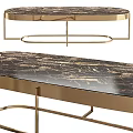 Modern Black Gold Marble Coffee Table With Sleek Metal Frame And Elegant Surface Design