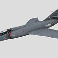 Gray Fighter Jet With Open Cockpit MARINE Insignia And French Navy Emblem