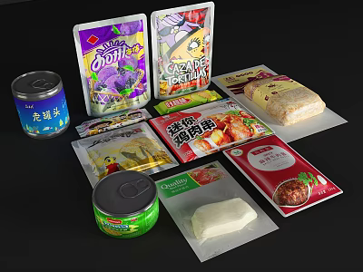 Modern Food Snacks 3d model