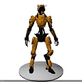 Orange Robot Game Movie Character with Mechanical Design and 3D Model Display from Multiple Angles 3d model