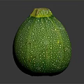 Fresh Green Zucchini With Bumpy Texture And Yellow Top Isolated On Dark Background 3d model