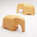 Cute Yellow Elephant Shaped Stools For Kids Room Decor And Seating