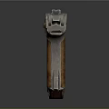 Vintage Revolver Weapon With Wooden Grip And Metallic Barrel Design