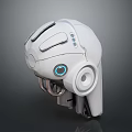 Futuristic White Fighter Jet Pilot Helmet With High Tech Details