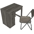 Wooden Desk With Drawers And Matching Chair For Home Office Setup