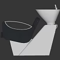Modern Salon Shampoo Chair Featuring Black Leather Seat Silver Armrests And Integrated Wash Basin