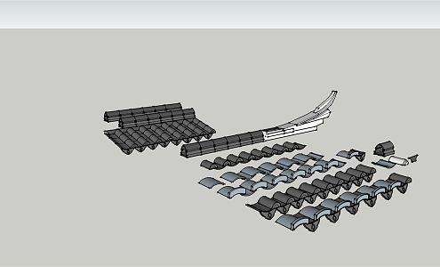 New Chinese-style Component Building Component 3d model