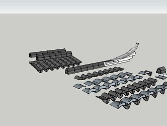 New Chinese-style Component Building Component 3d model