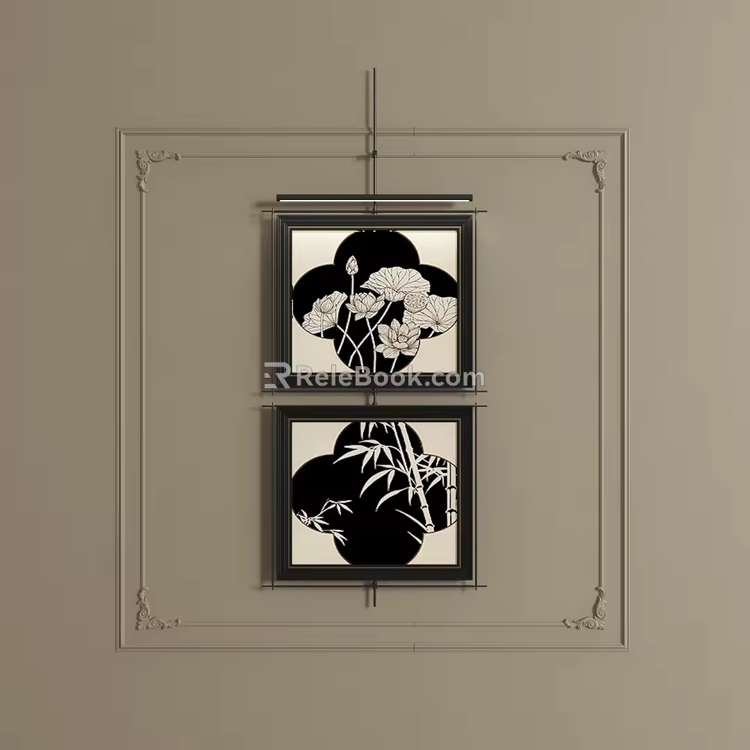 Simple abstract decorative painting 3d model