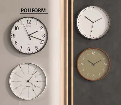 Stylish Wall Clocks With Different Designs And Color Options For Home Decor 3d model