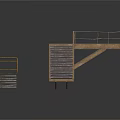Industrial Metal Stairs And Platform Structure With Safety Handrails