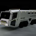 White Securgate Full Armor Security Transport Vehicle With Multiple Wheels 3d model