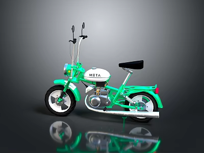 Green NCTA Motorcycle With Black Seat And Metallic Frame Design 3d model