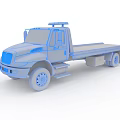 White Commercial Flatbed Truck With Extended Flatbed And Cab Features 3d model