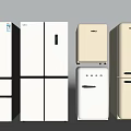 Refrigerators And Freezers With Various Modern Designs In White And Cream Colors