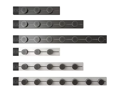 Modern Black and Silver Switch Panels With Contemporary Design And Multiple Switches 3d model