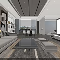 ACAZIA Modern Luxury Store Interior Design With Sofa Coffee Table And Open Layout 3d model