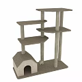 Sturdy Cat Tree with Multi level Platforms Scratching Posts Cozy House and Hanging Ball Toy