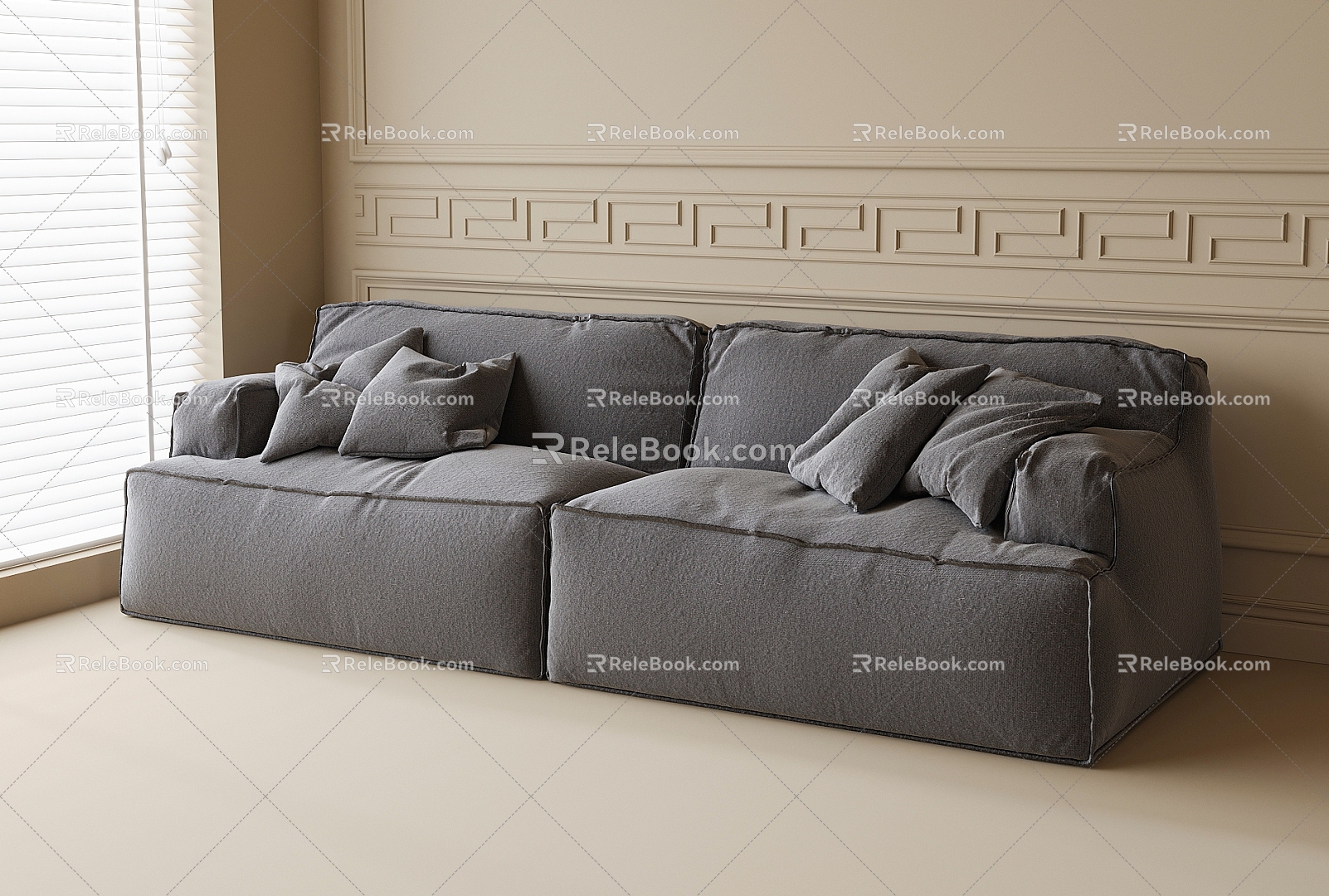 Double sofa sofa leisure sofa 3d model