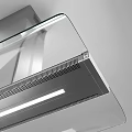 Modern Stainless Steel Kitchen Range Hood With Glass Panel And Built in Lighting