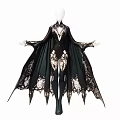 Elegant Model In Black Lace Cape And Bodysuit With Dramatic Design