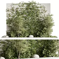 Natural Layered Garden Landscape Design With Vertical Living Wall Bamboo And Stones