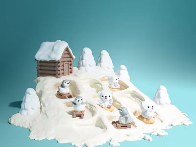 Modern Doll Hand Ornaments Cake Mountain 3d model
