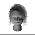 Elegant Jewelry Accessories Display On Human Head Model With Light Short Hair And Black Background